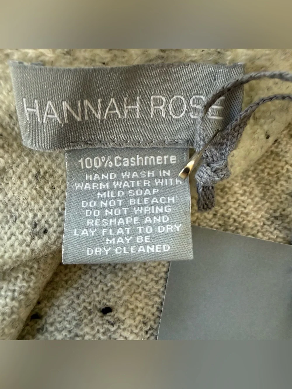 Hannah Rose 100% Cashmere Scarf & Smart Phone Texting Gloves Set Cream Speckled